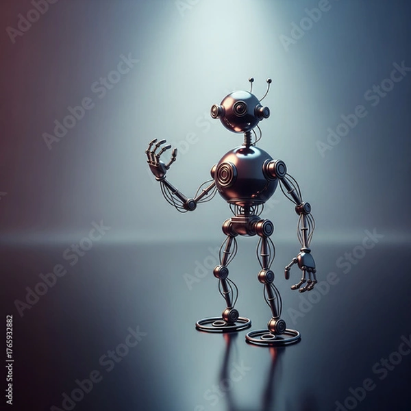 Fototapeta Greeting Robot Figure  Futuristic AI Concept