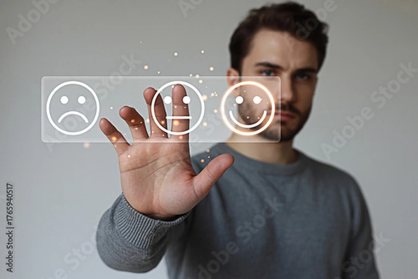 Fototapeta Customer satisfaction survey online feedback rating experience scale review system interface