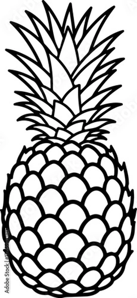 Obraz Stylized Pineapple Outline Illustration