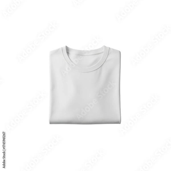Fototapeta Folded crisp pristine white t-shirt presented on a stark dimensionless plane for presentation