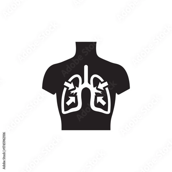 Obraz Respiratory System Silhouette