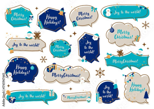 Fototapeta クリスマスの吹き出し　イラストセット