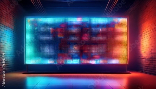 Obraz a panel of led pixels advertising board in color display