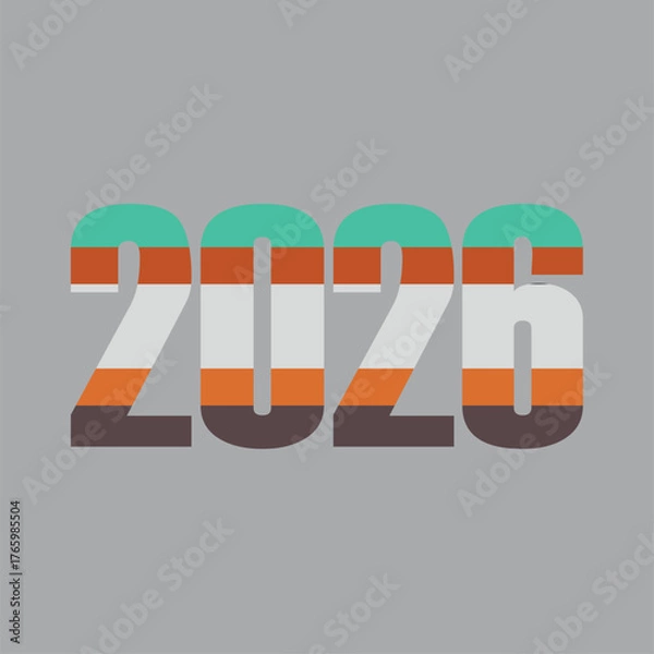 Fototapeta 2026 number design template. 2026 New Year logo text design. Vector illustration.