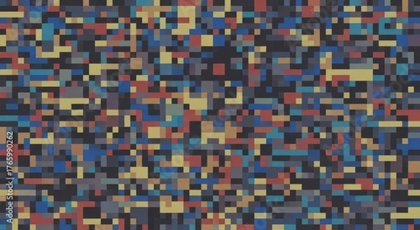 Fototapeta Colorful abstract digital art with geometric pixelated pattern