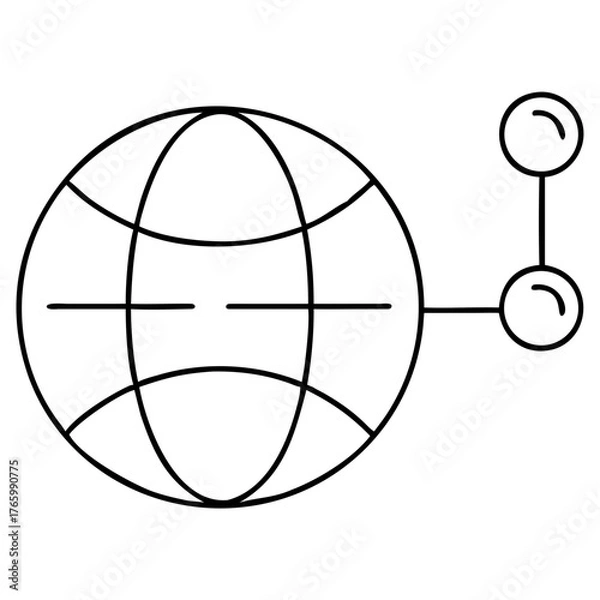 Fototapeta Vector art of stylized illustration of a globe with network connections, symbolizing global connectivity and communication