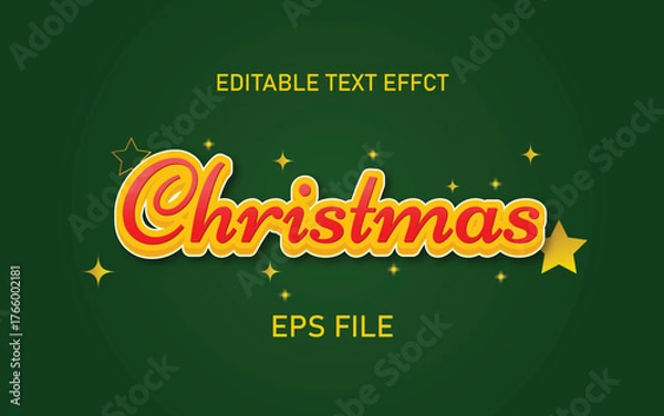 Obraz Christmas 3D Vector Text Effect