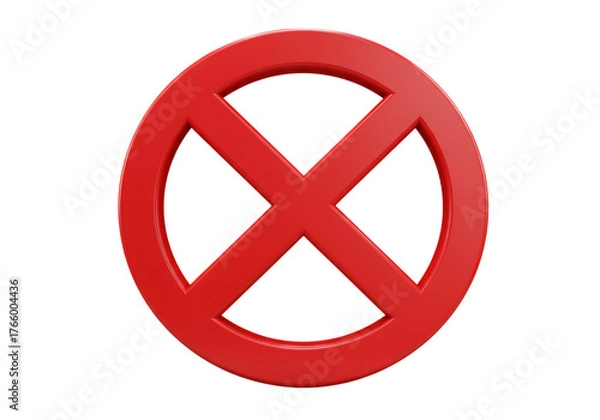 Fototapeta Red prohibition sign isolated on transparent background