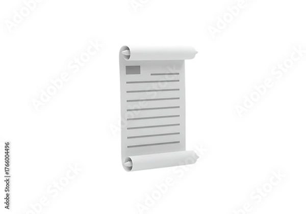 Fototapeta Scroll with text isolated on transparent background