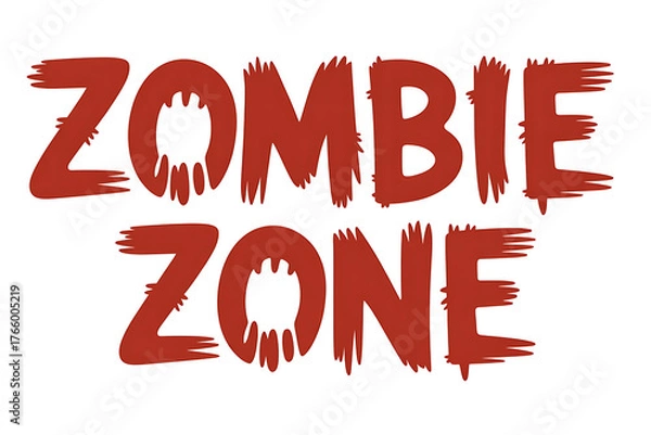 Obraz Bold, dripping letters spell "zombie zone," evoking a sense of danger and undead territory.