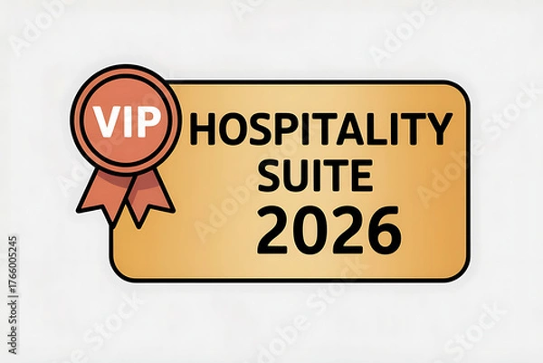 Obraz VIP hospitality suite sign with a ribbon, indicating exclusive access and the year 2026.