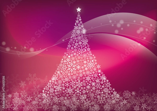 Fototapeta 雪の結晶・ツリー