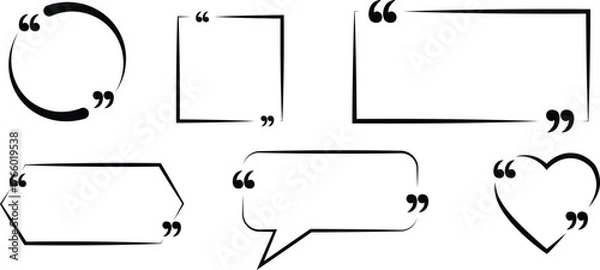 Obraz quotation mark frames collection text boxes speech bubbles quote templates minimalist design elements