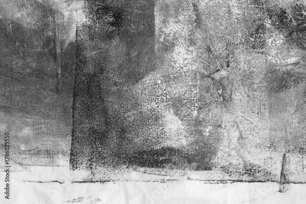 Obraz Grunge black and white dirty canvas fabric. Dirty stain grain texture abstract background.
