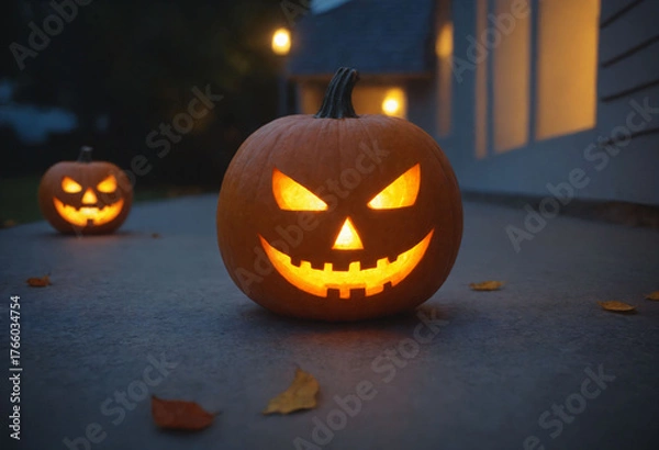 Obraz halloween pumpkin on a black background