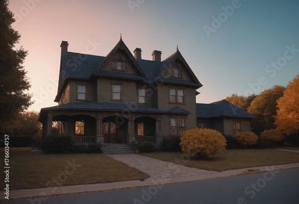 Obraz An old mansion at dawn.