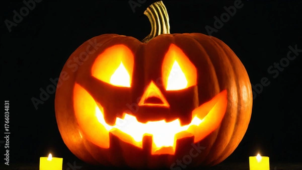 Obraz halloween pumpkin on black