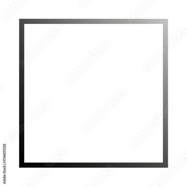 Obraz Gradient black square frame design isolation on transparent background 