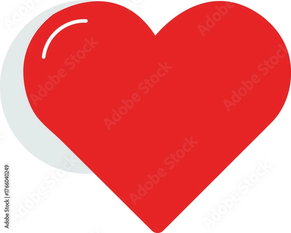 Fototapeta Modern Heart Symbol Vector Illustration Classic Love, Health and Favorite Icon in Minimal Clean Style for Romance, Wellness and UI Design