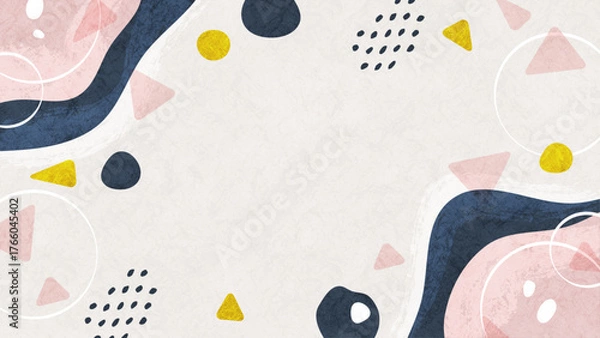 Obraz 春のゆるふわ背景フレーム 和紙の質感のシックでかわいい抽象的な飾り枠