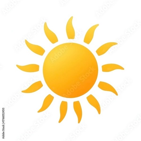 Fototapeta A radiant, yellow sun shines brightly, its gentle glow casting warmth on a clear, blue sky day.