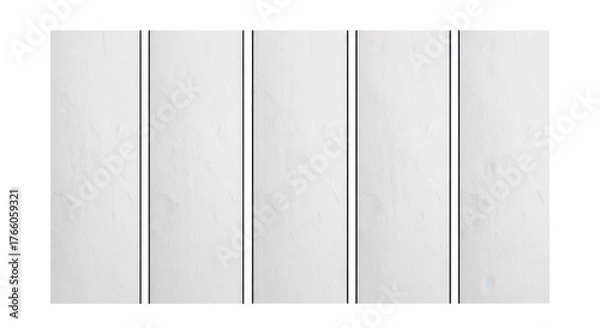 Fototapeta Five vertical white panels isolated on transparent background