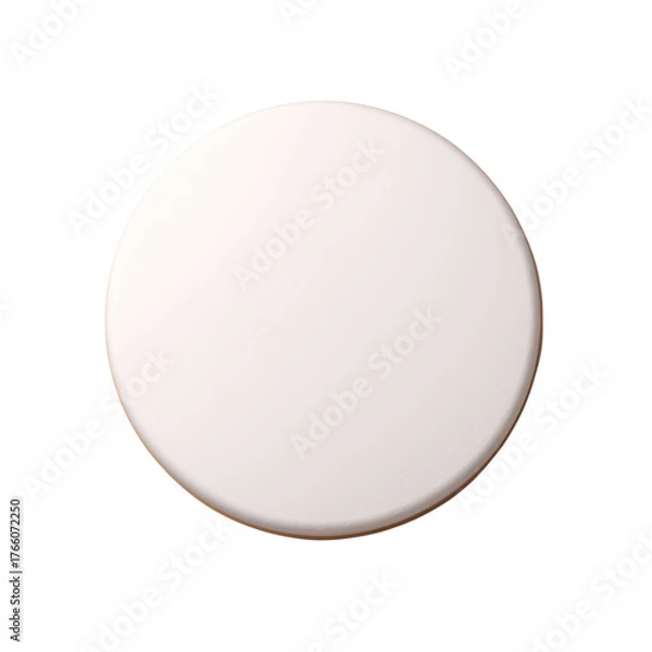 Fototapeta Simple Round White Object on a Black Surface. isolated on transparent background.