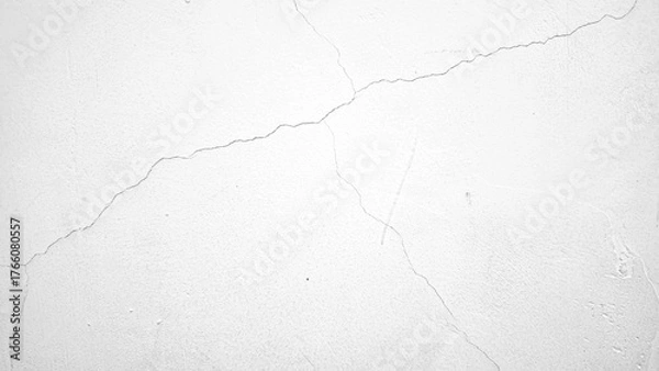 Obraz Cracks in white walls, cracked wall surfaces need repair. Determining the cement mixture is important to ensure it doesn't crack. 