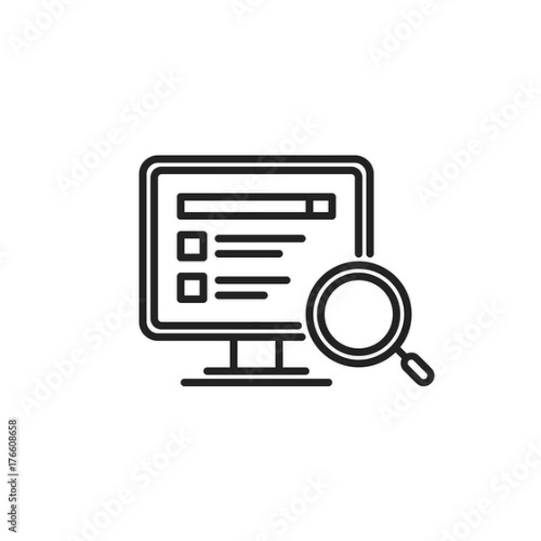 Fototapeta Computer Search Vector Line Icon