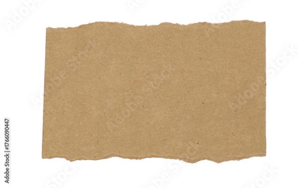 Obraz Torn Brown Paper, Ripped vintage paper background. Torn brown paper on white.