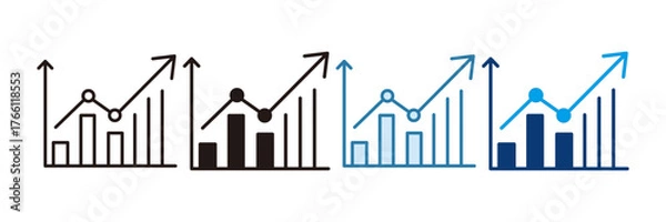 Fototapeta Predictive Model Icon Set Multiple Style Collection