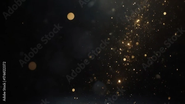 Obraz Ethereal Golden Dust - A mesmerizing dance of light and shadow.