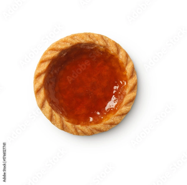 Fototapeta apricot jam tart sweet fruit tart with shadow isolated on transparent background