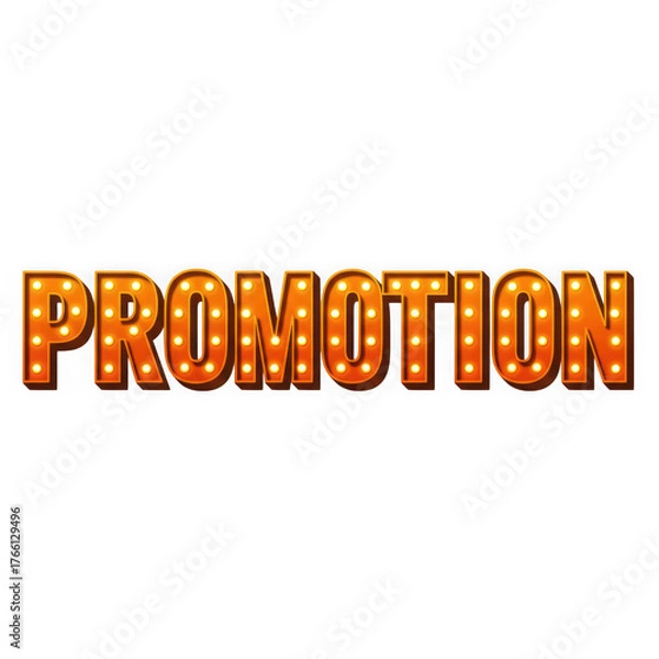 Obraz Illuminated promotion marquee sign isolated on transparent background