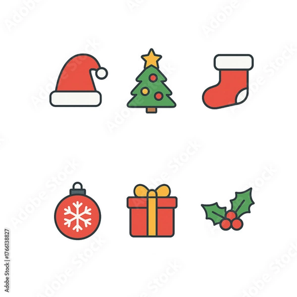 Obraz christmas icon set