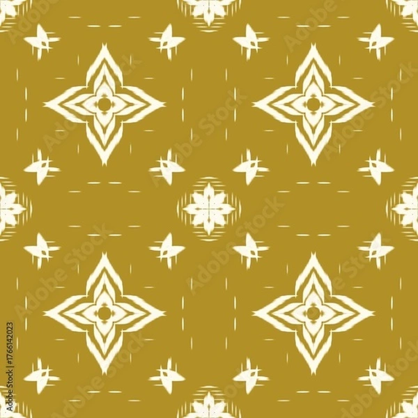 Fototapeta Star is Born Ikat Seamless Pattern - Surface Pattern - Seamless Pattern - Traditional ethnics ikat - Tribal seamless ikat design 