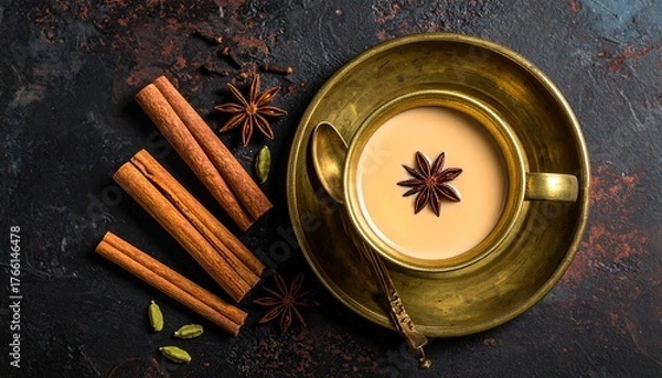 Fototapeta Warm Filipino Tsokolate Tablea Hot Chocolate with Suman Rice Cakes A Cozy Home Style Beverage Experience with Spices