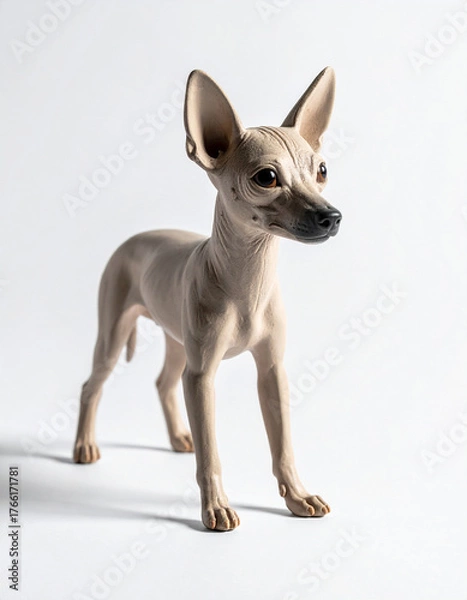 Fototapeta Isolated Clay Xoloitzcuintli Figurine Unpainted