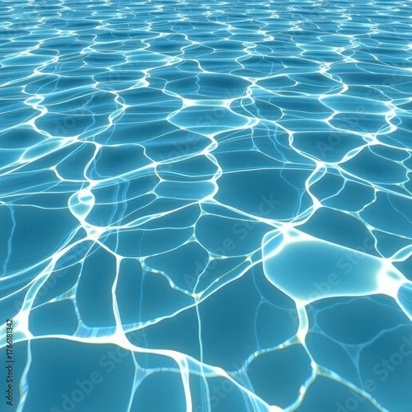 Obraz Serene light blue water surface, tranquil and undisturbed, minimalist background, pristine, aqua