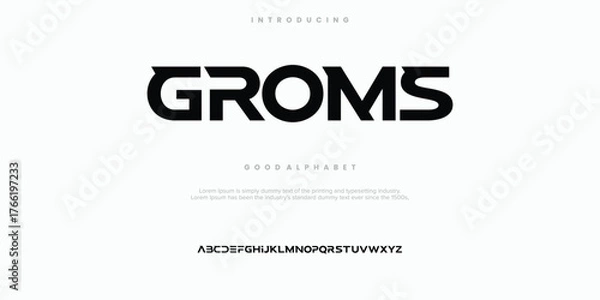 Obraz Groms Abstract minimal modern alphabet fonts. Typography technology vector illustration