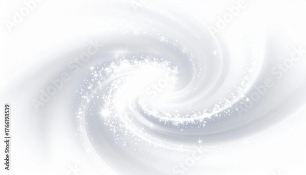 Obraz Elegant white swirl with sparkling glitter effect, abstract background for luxury, magic, or festive designs.