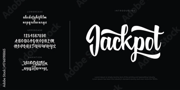 Obraz Jackpot Abstract Fashion font alphabet. Minimal modern urban fonts for logo, brand etc. Typography typeface uppercase lowercase and number. vector illustration