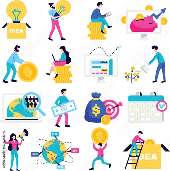 Fototapeta Contribution Project Vector Art, Icons, and