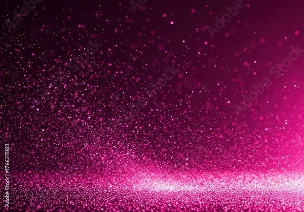 Obraz Abstract background featuring a dynamic scattering of bright pink shining particles creating a beautiful sparkle texture ,pink ,background ,reflective