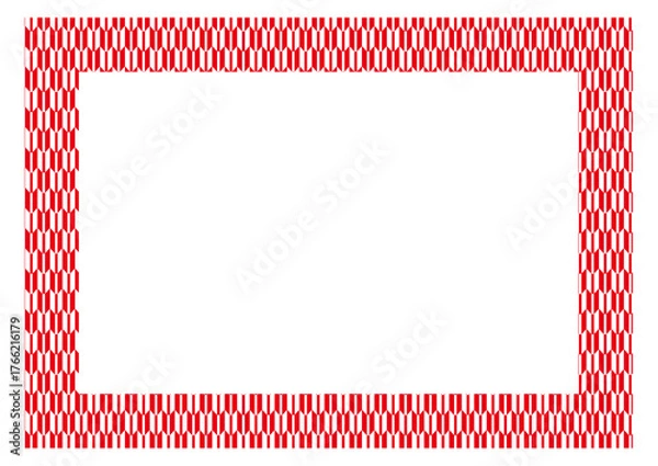 Fototapeta 日本の伝統柄である矢絣のフレーム・紅のフレーム