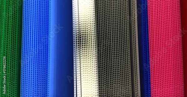 Fototapeta Corrugated Plastic Sheets Arranged Vertically