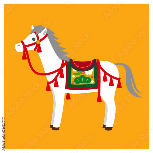 Obraz 飾り馬のイラスト