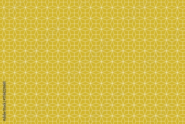 Obraz Geometric pattern with white lines on yellow background