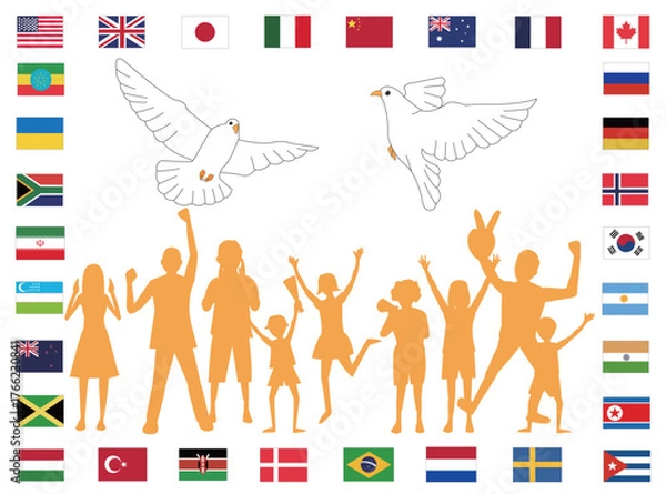 Fototapeta 世界平和を願うイラスト素材です。