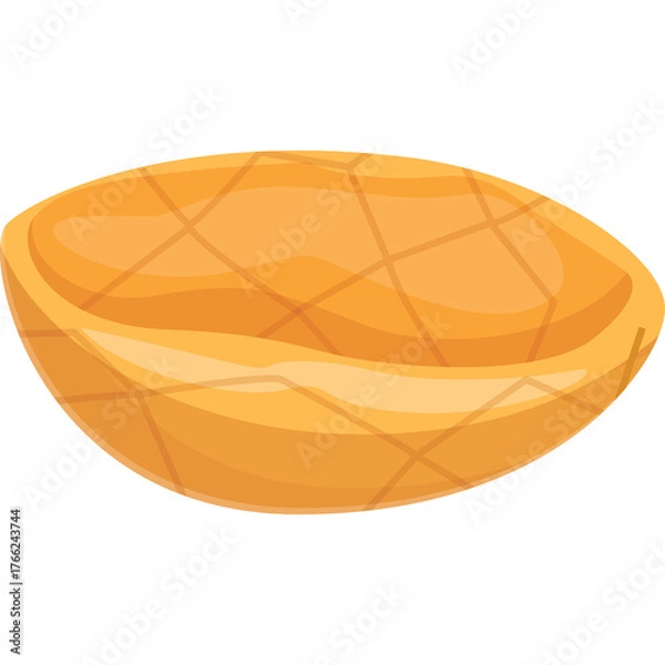Fototapeta Empty Woven Basket With Orange Hue And Geometric Pattern Isolated On Transparent Background